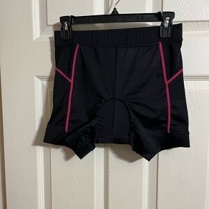 Unlisted Women's Black Bike Shorts with Pink Highlights